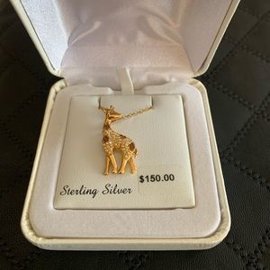 Giraffe Necklace - 18inch -Sterling Silver - New